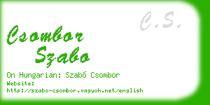 csombor szabo business card